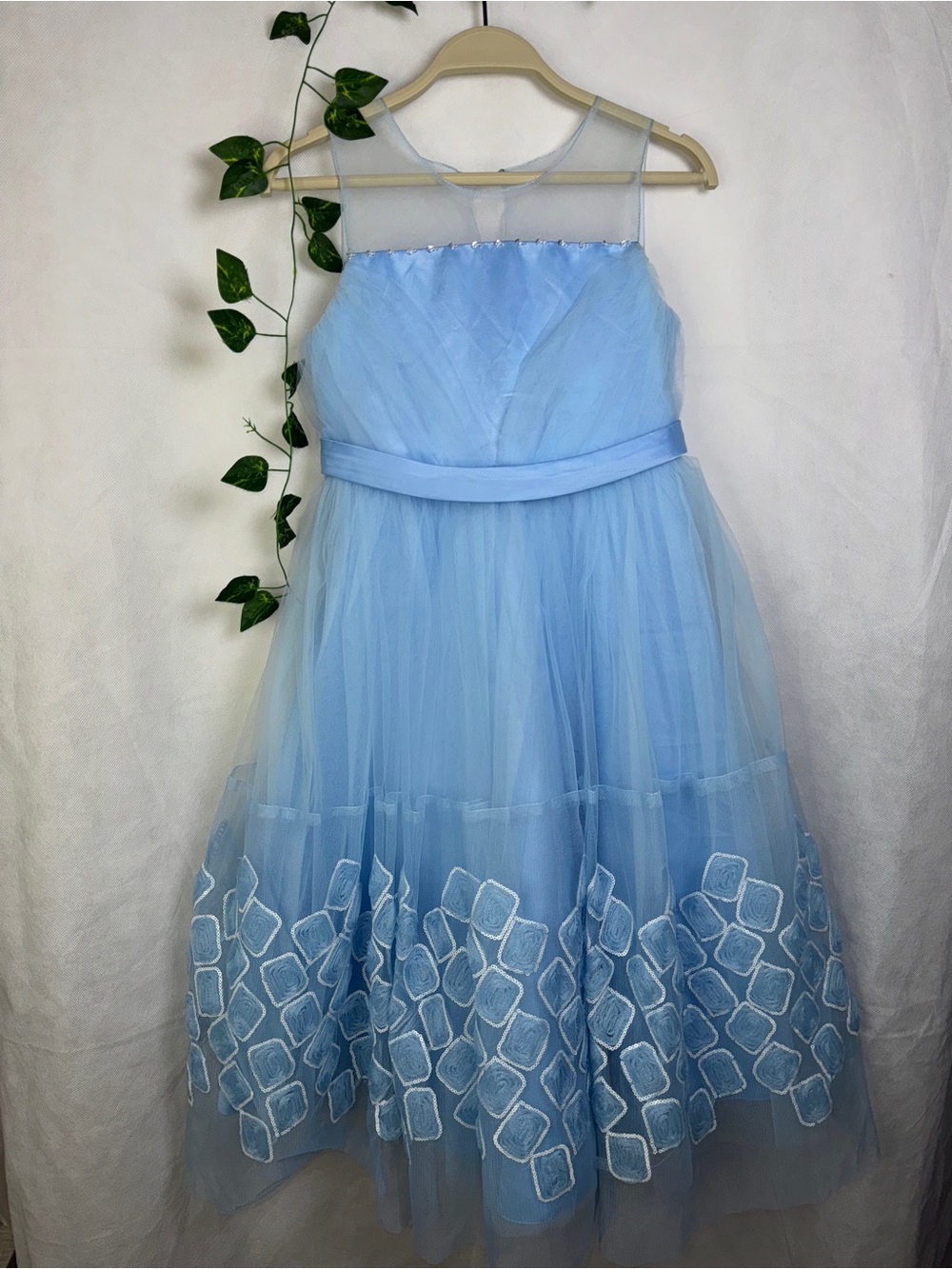 Classic Blue Tulle Girls' Party Dress